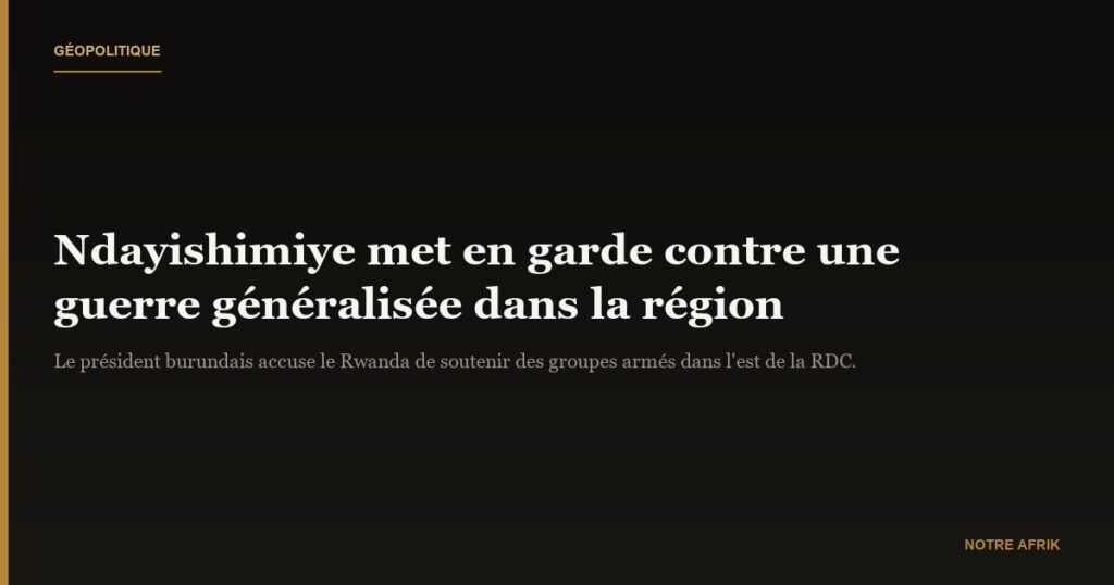 Évariste Ndayishimiye "Si ça continue comme ça, la guerre risque d'être généralisée dans la région"