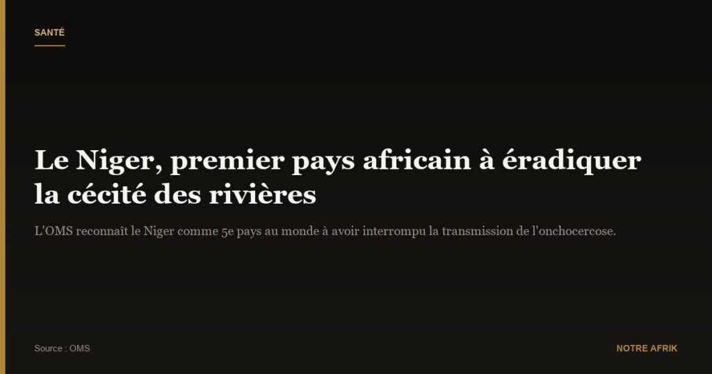 Santé : le Niger est le premier pays africain à avoir éradiqué la "cécité des rivières"