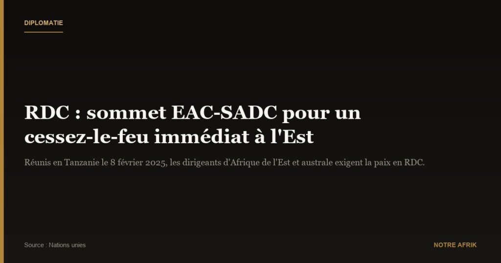 RDC : demande régionale d'un "cessez-le-feu immédiat"