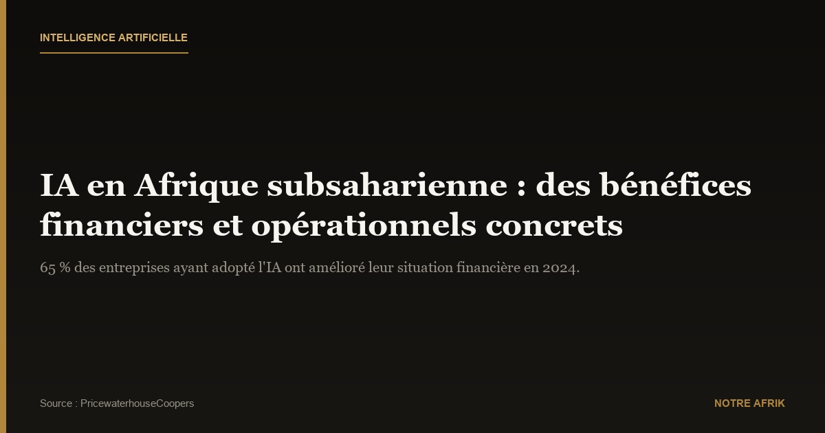 Afrique subsaharienne : l'IA permet à 65% des entreprises d'améliorer leur situation financière