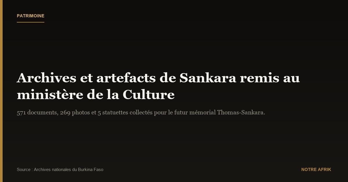 Burkina Faso : collecte d'archives et d'artefacts en mémoire de Thomas Sankara