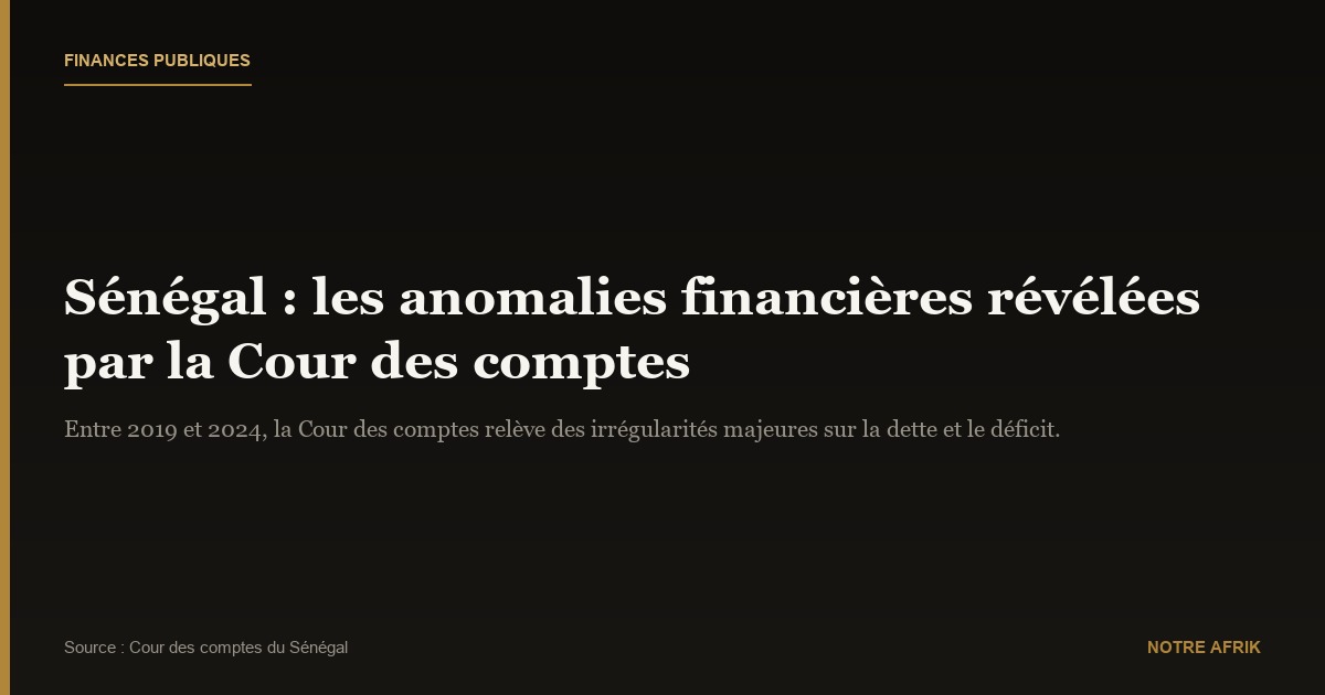 Sénégal : des "anomalies" détectées dans la gestion des finances publiques de 2019 à 2024