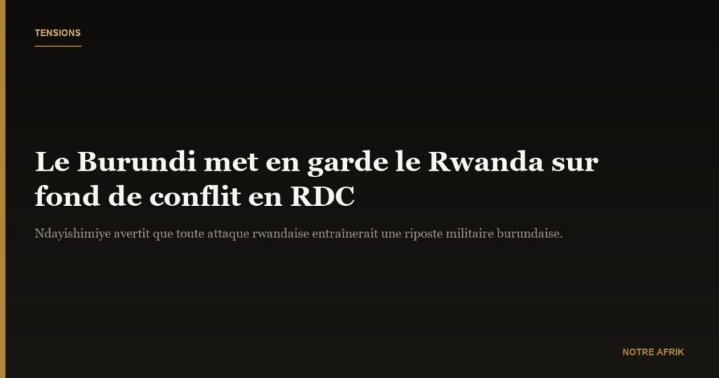 RDC : le président burundais met à nouveau en garde le Rwanda