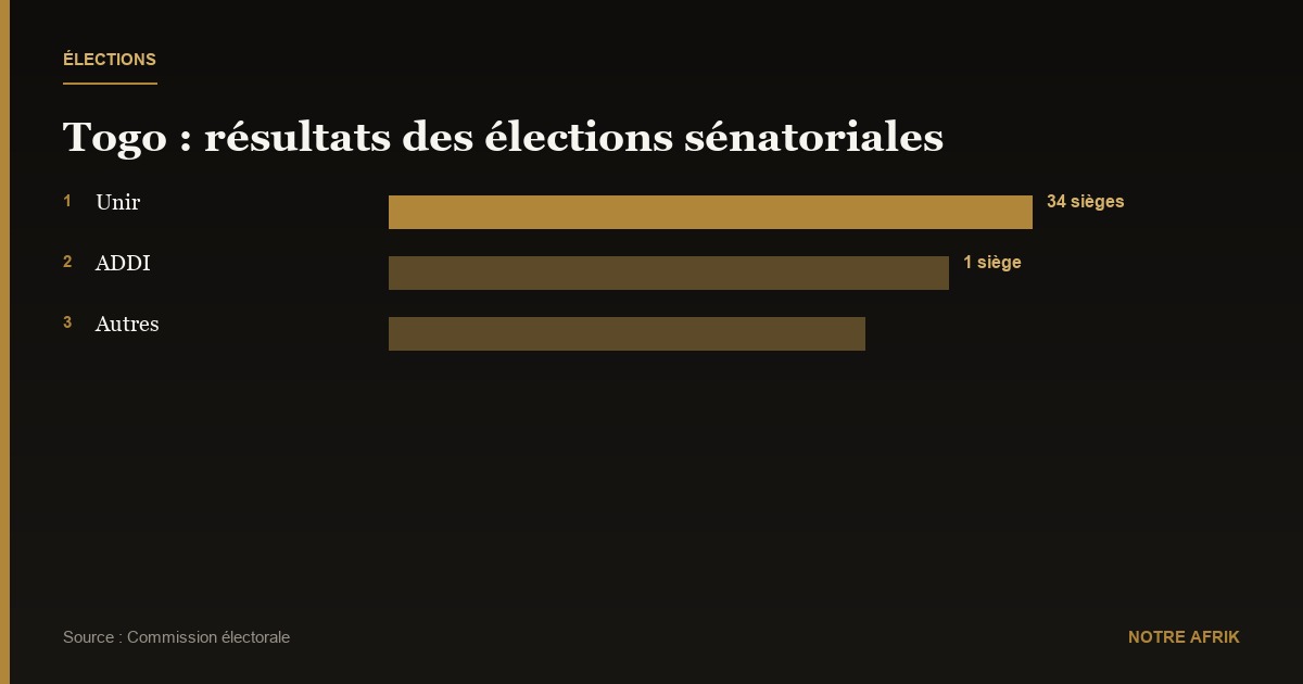 Togo : victoire du parti présidentiel Unir lors des élections sénatoriales