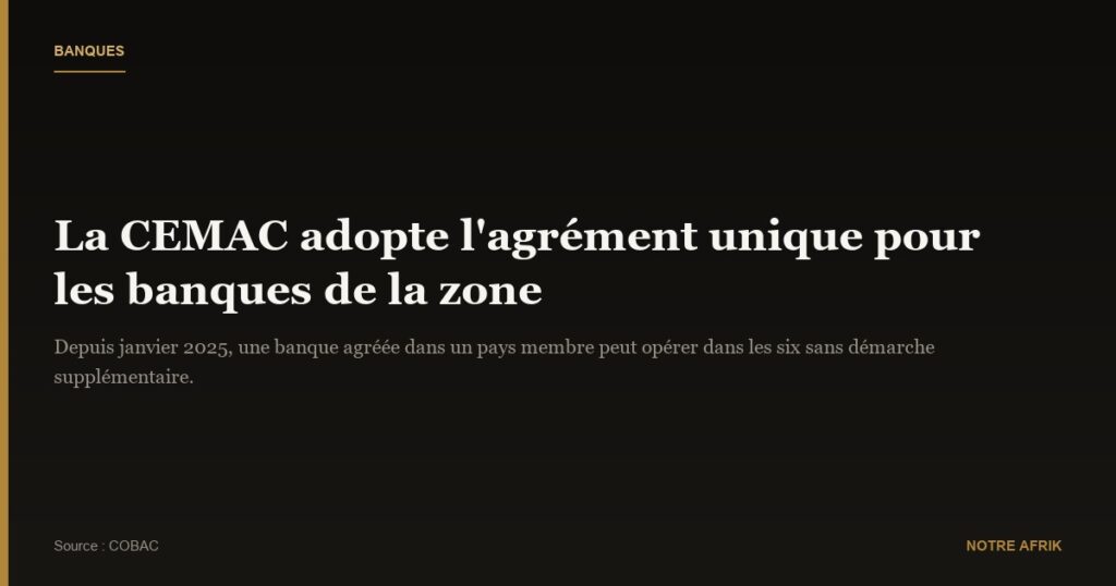 Cemac : les banques autorisées à ouvrir des succursales avec un seul agrément