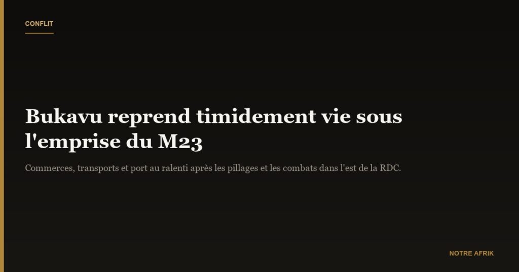 RDC : les activités reprennent timidement à Bukavu