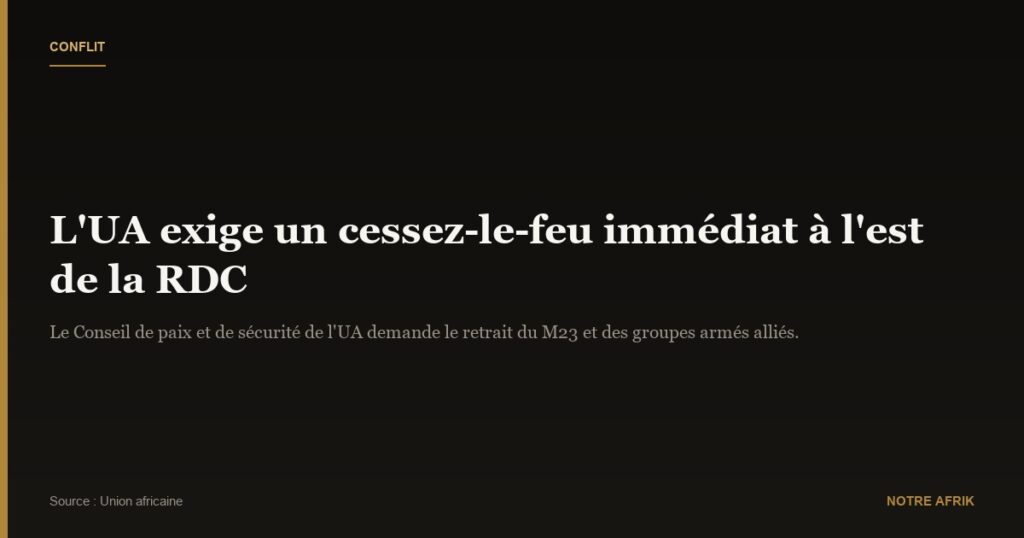 RDC : l'UA demande le retrait du M23 et d'autres milices