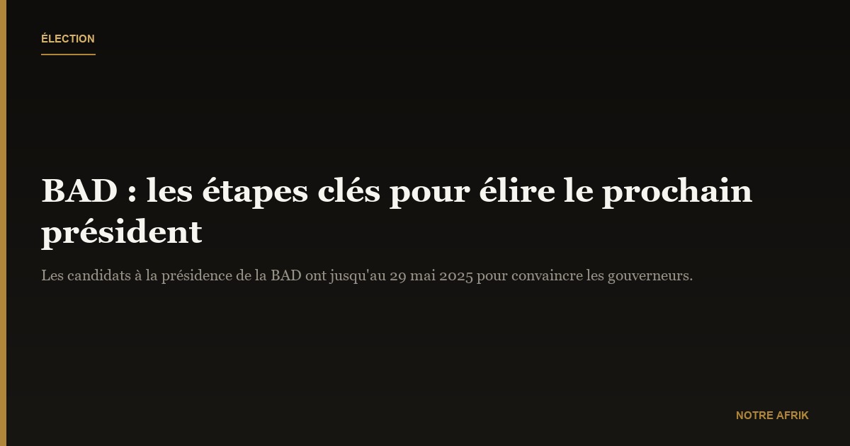 Course à la présidence de la BAD : place aux débats et aux stratégies