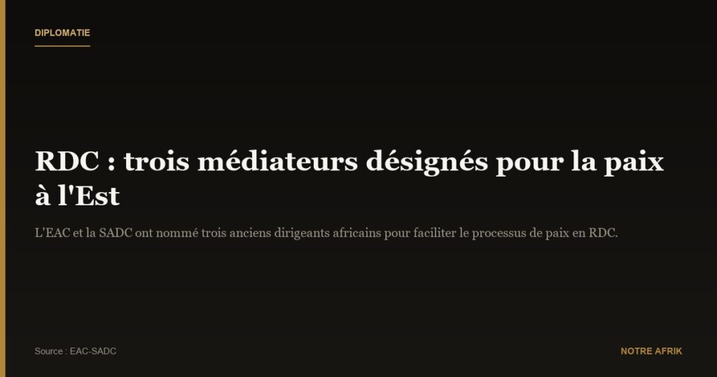 RDC : Trois anciens leaders africains désignés médiateurs pour la crise