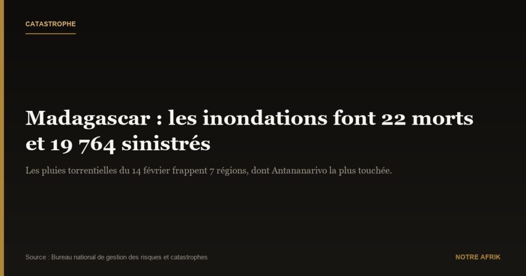 Madagascar : les inondations font plus de 19 000 sinistrés