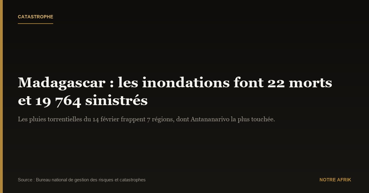 Madagascar : les inondations font plus de 19 000 sinistrés