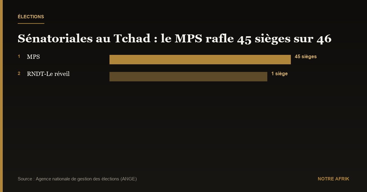 Tchad : le parti au pouvoir décroche la majorité des sièges lors des élections sénatoriales