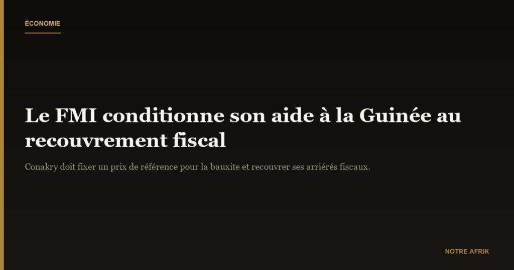 Guinée : le FMI conditionne son aide financière au recouvrement des dettes fiscales