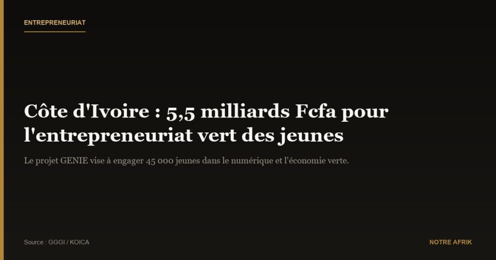 Côte d'Ivoire : 5,5 milliards de Fcfa pour encourager l'entrepreneuriat vert et la transformation numérique