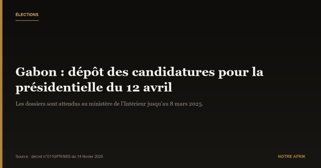 Gabon : les candidatures pour l'élection présidentielle s'ouvrent ce jeudi