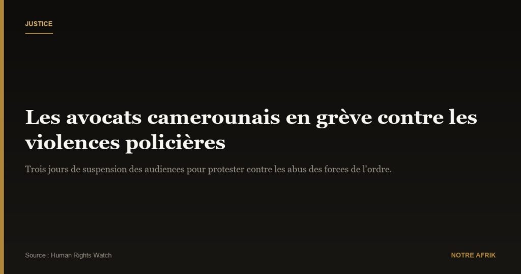 Cameroun : les avocats manifestent contre les abus des forces de l'ordre