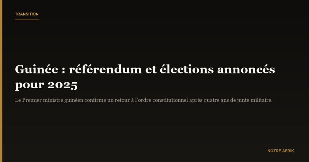 Guinée : le retour à l'ordre constitutionnel prévu pour 2025