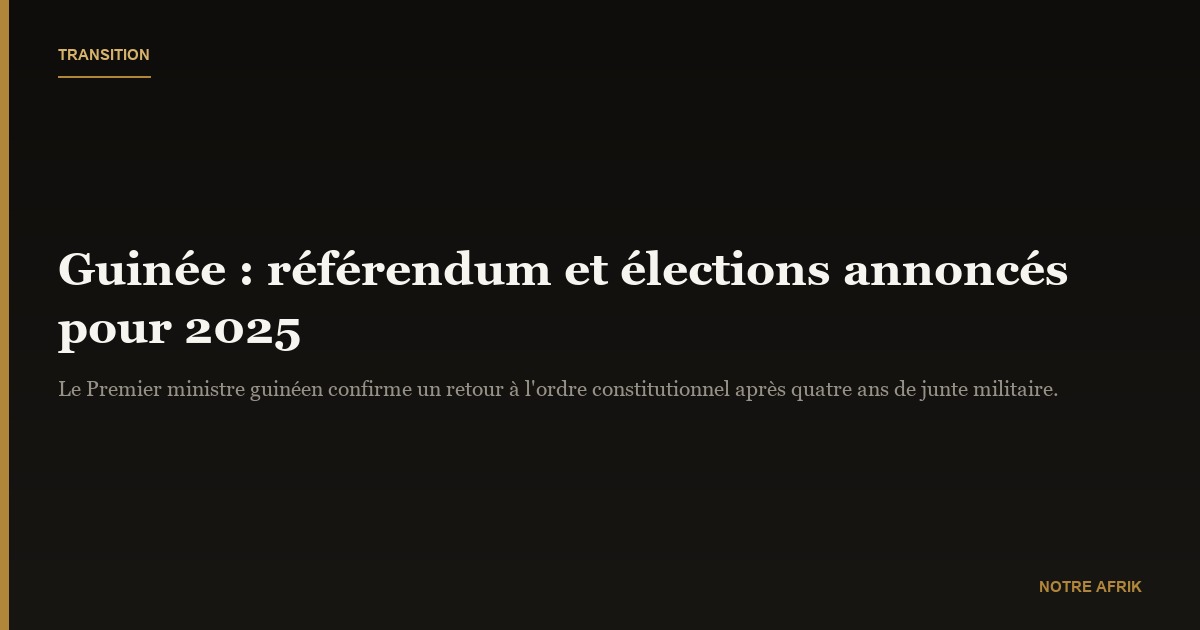 Guinée : le retour à l'ordre constitutionnel prévu pour 2025