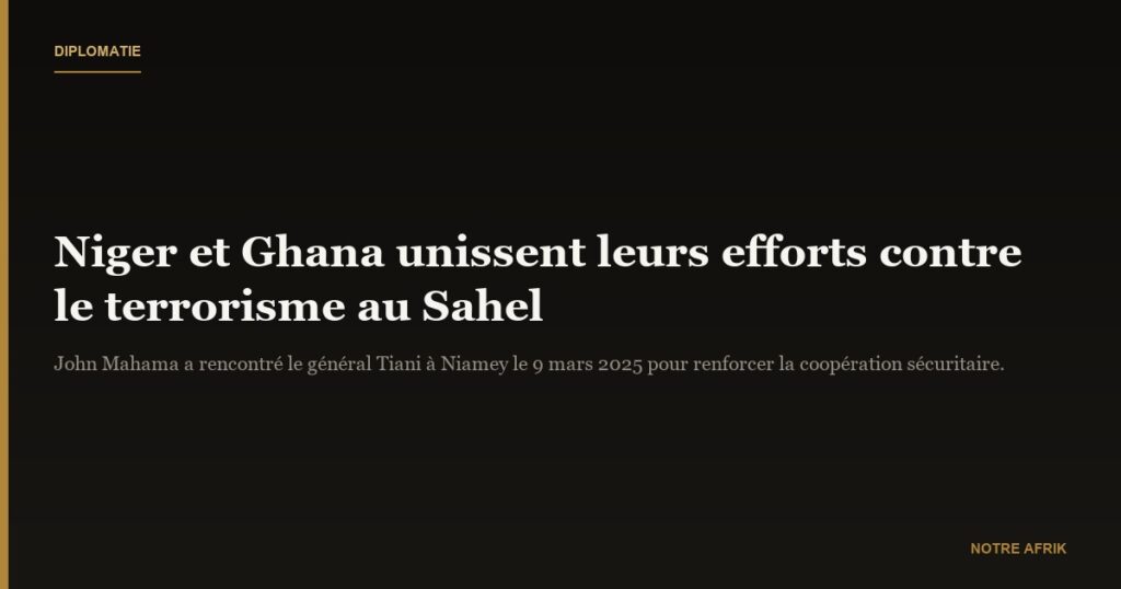 Coopération : le Niger et le Ghana renforcent leur lutte contre le terrorisme au Sahel