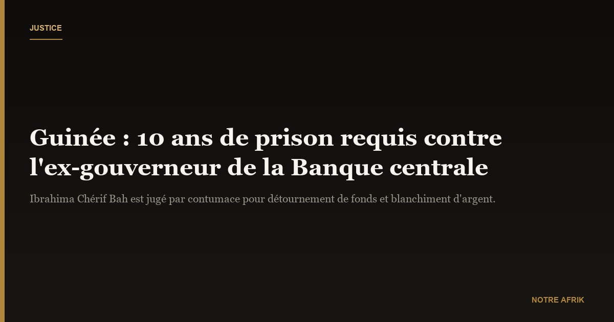 Guinée : dix ans de prison requis contre Ibrahima Chérif Bah