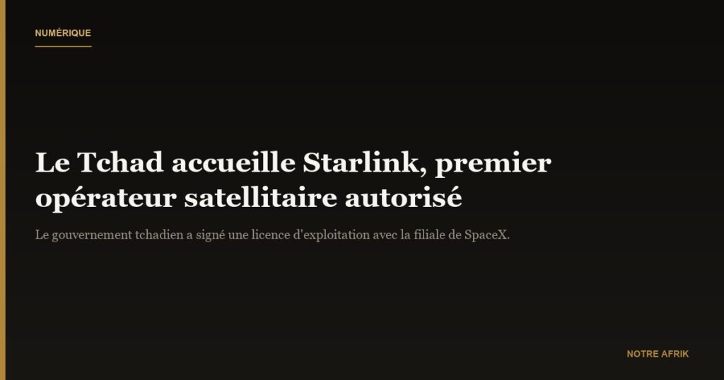 Numérique : le Tchad mise sur Starlink