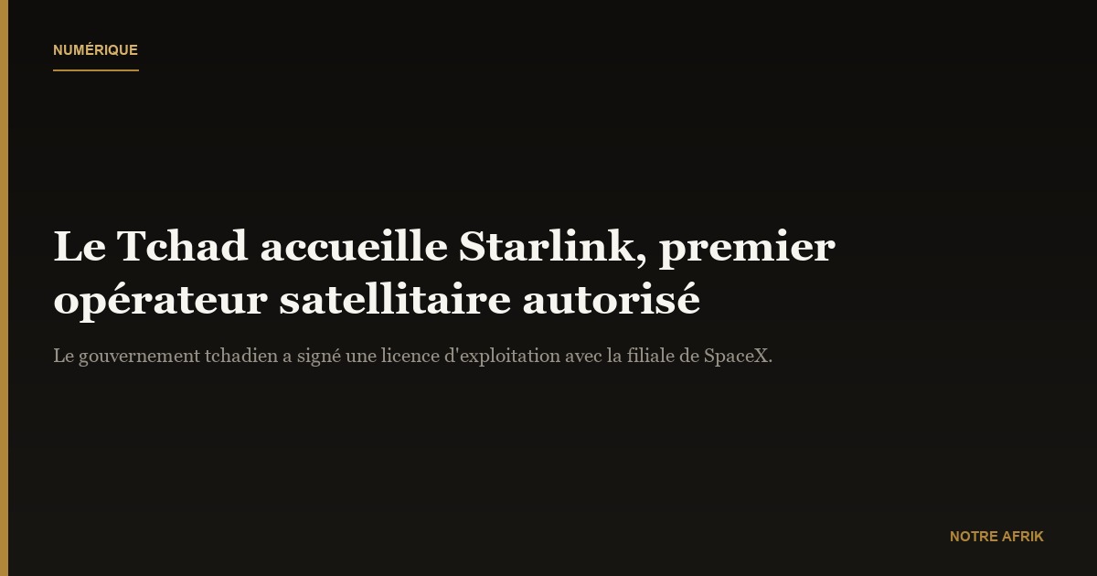 Numérique : le Tchad mise sur Starlink