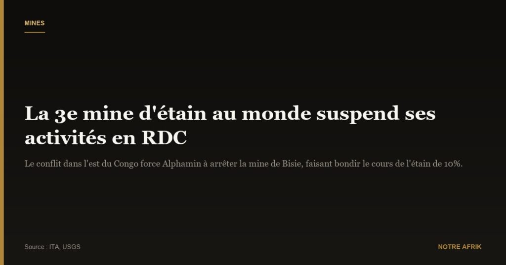 RD Congo : la 3e mine d'étain au monde suspend ses extractions