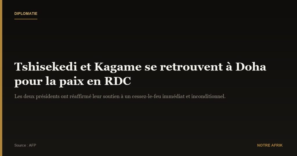 RD Congo : les présidents congolais et rwandais se sont rencontrés au Qatar