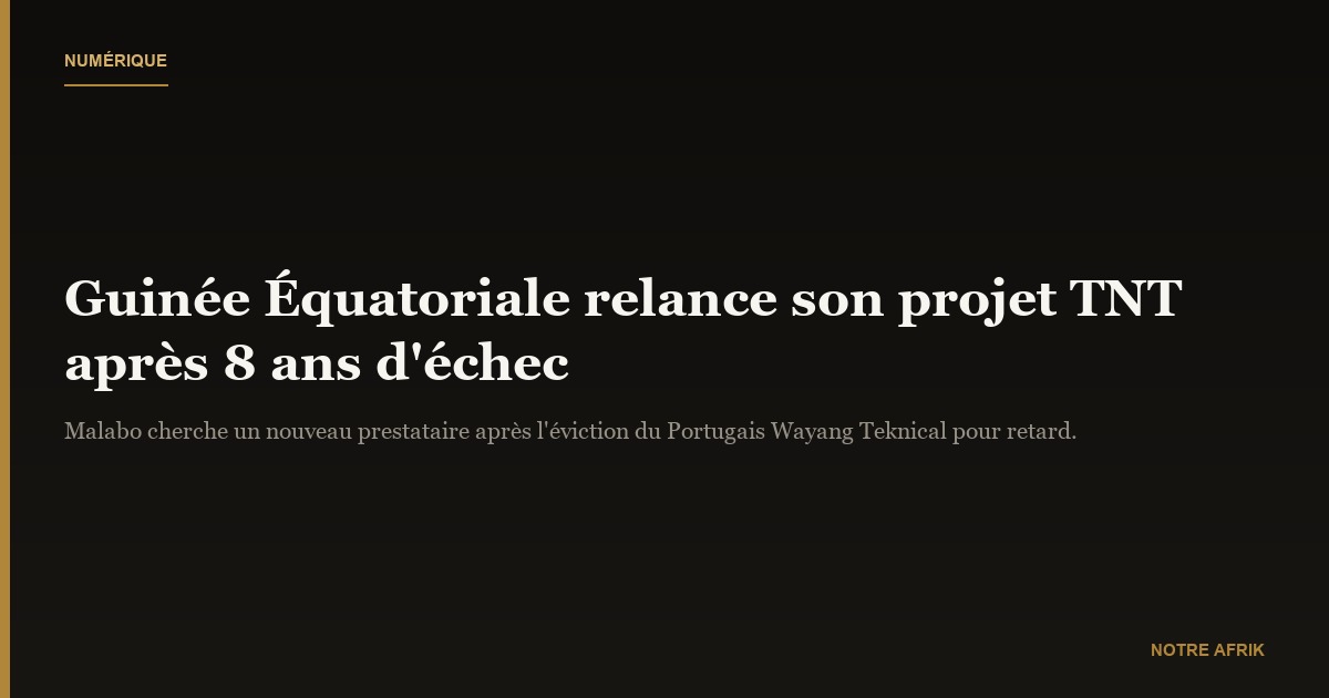 TNT : la Guinée Équatoriale cherche une entreprise pour finaliser son projet