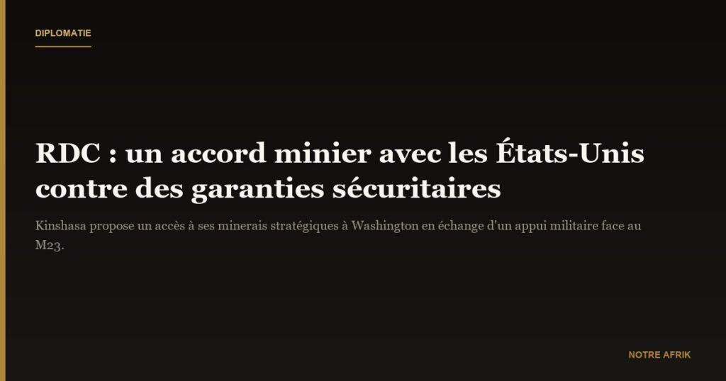 RD Congo : échanges en cours avec les États-Unis sur un partenariat minier