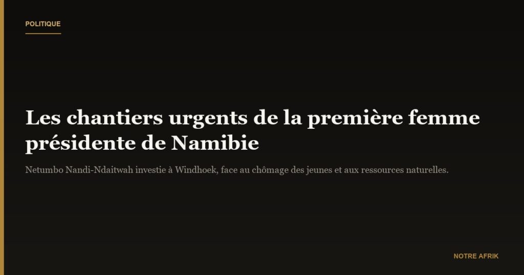 Namibie : les chantiers urgents de Nandi-Ndaitwah, première femme présidente du pays