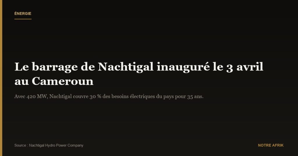 Cameroun : Le barrage de Nachtigal sera inauguré le 3 avril