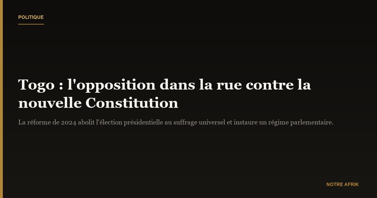 Togo : l’opposition manifeste contre la nouvelle Constitution