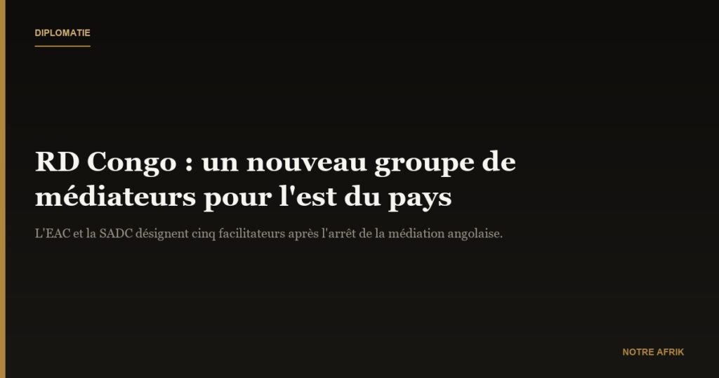 RD Congo : la médiation relancée