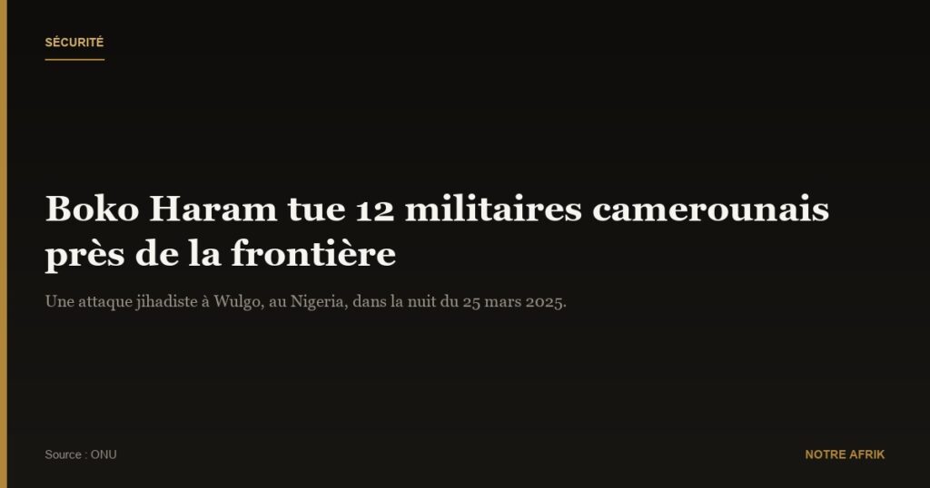 Cameroun : une attaque de Boko Haram ôte la vie à 12 militaires (Officiel)