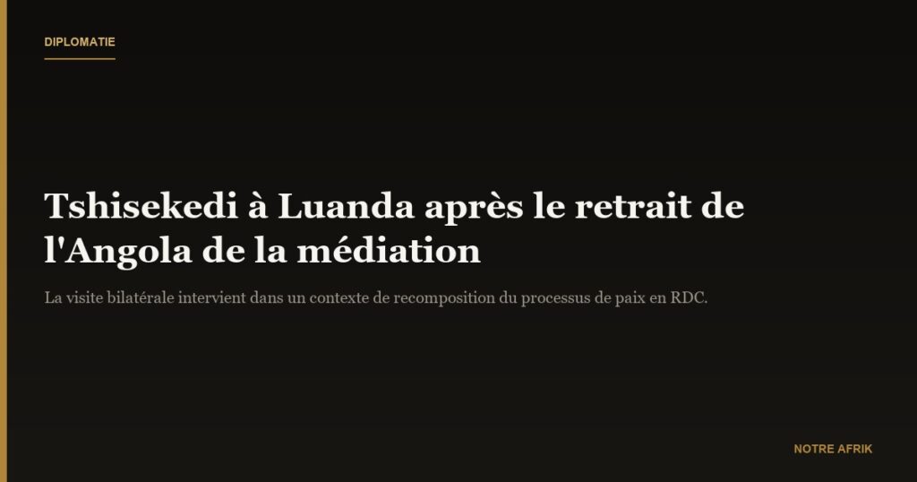 RD Congo : Felix Tshisekedi en visite à Luanda après le retrait de l'Angola de la médiation