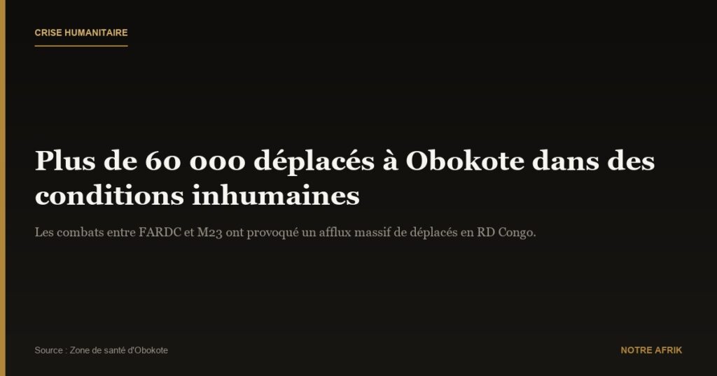 RD Congo : près de 60 000 déplacés à Obokote en raison des affrontements