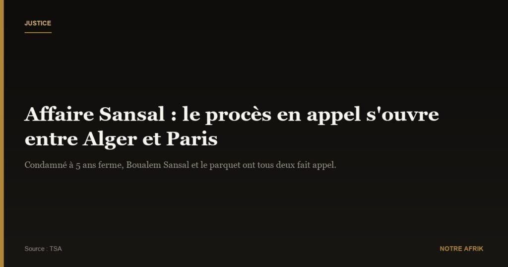 Affaire Sansal: l’écrivain et le parquet saisissent la justice en appel