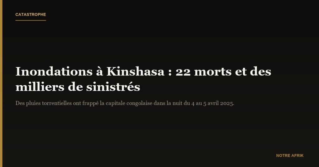 RDC : 22 morts et des milliers de déplacés après des pluies torrentielles