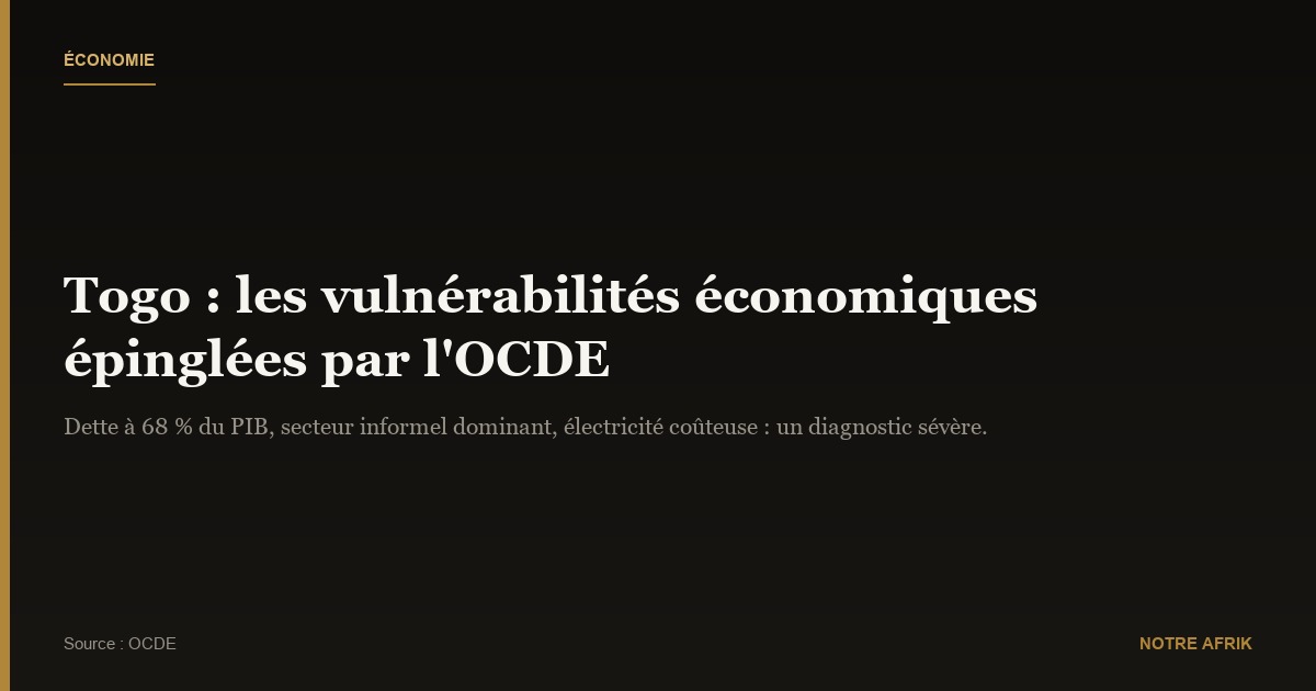 Togo : l’OCDE épingle la gestion économique du régime Gnassingbé