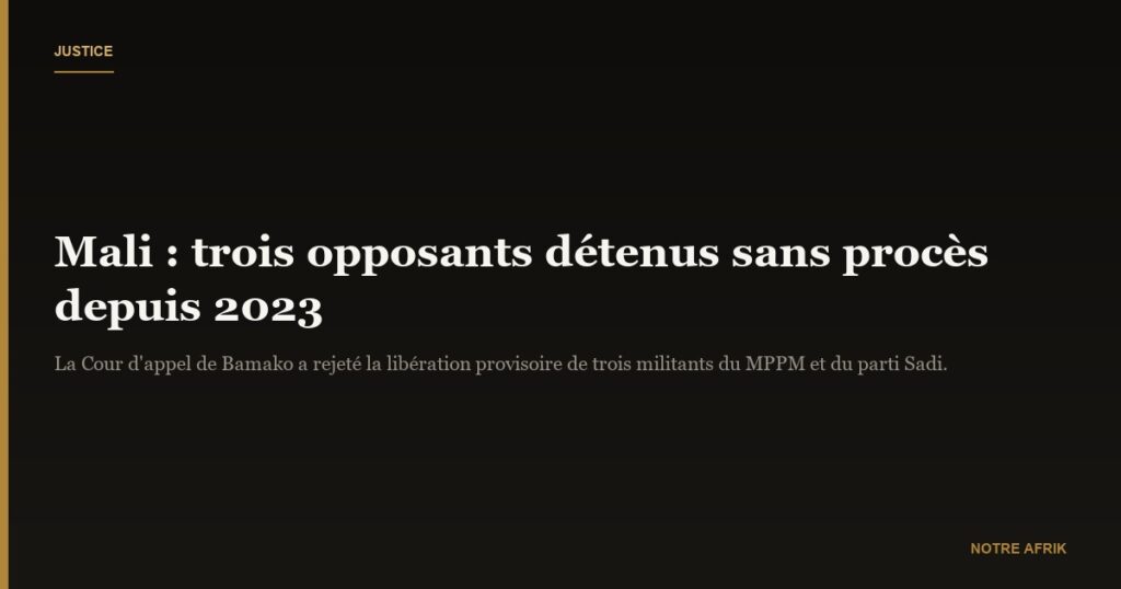 Mali : trois figures de l’opposition toujours incarcérées après des aveux douteux