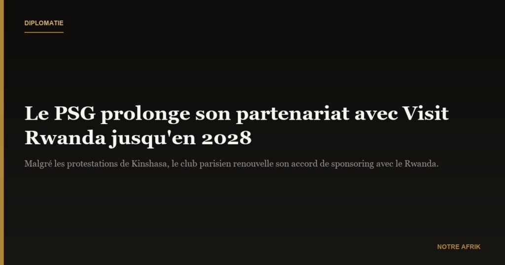 Rwanda : le PSG prolonge son partenariat avec « Visit Rwanda » jusqu’en 2028