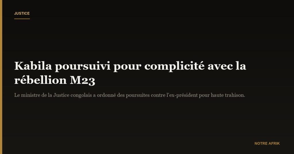 RD Congo : l’ex-président Kabila visé par une action en justice
