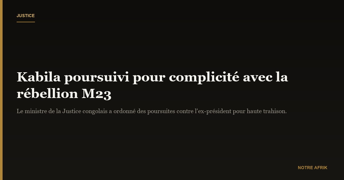 RD Congo : l’ex-président Kabila visé par une action en justice