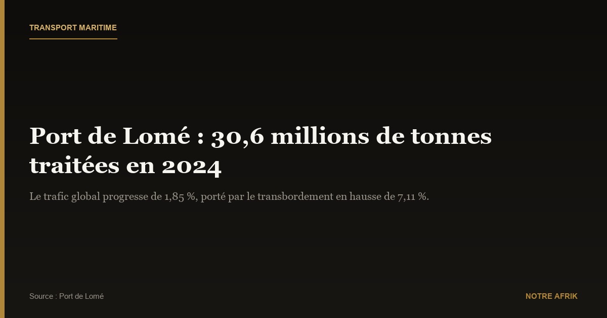 Togo : légère hausse du trafic au port de Lomé en 2024  