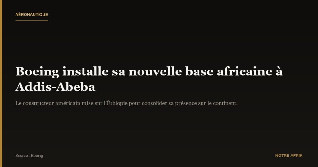 Éthiopie : Boeing choisit Addis-Abeba pour sa nouvelle base africaine