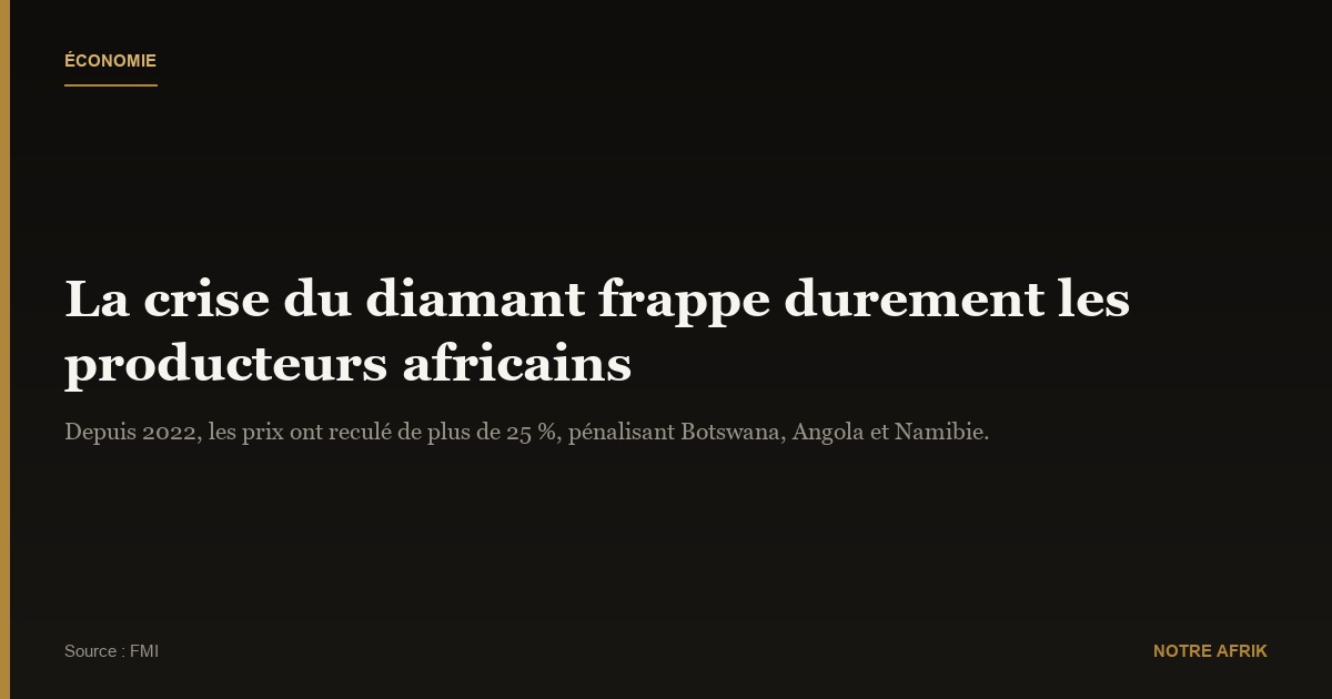 Économie : la crise du diamant frappe durement plusieurs pays africains