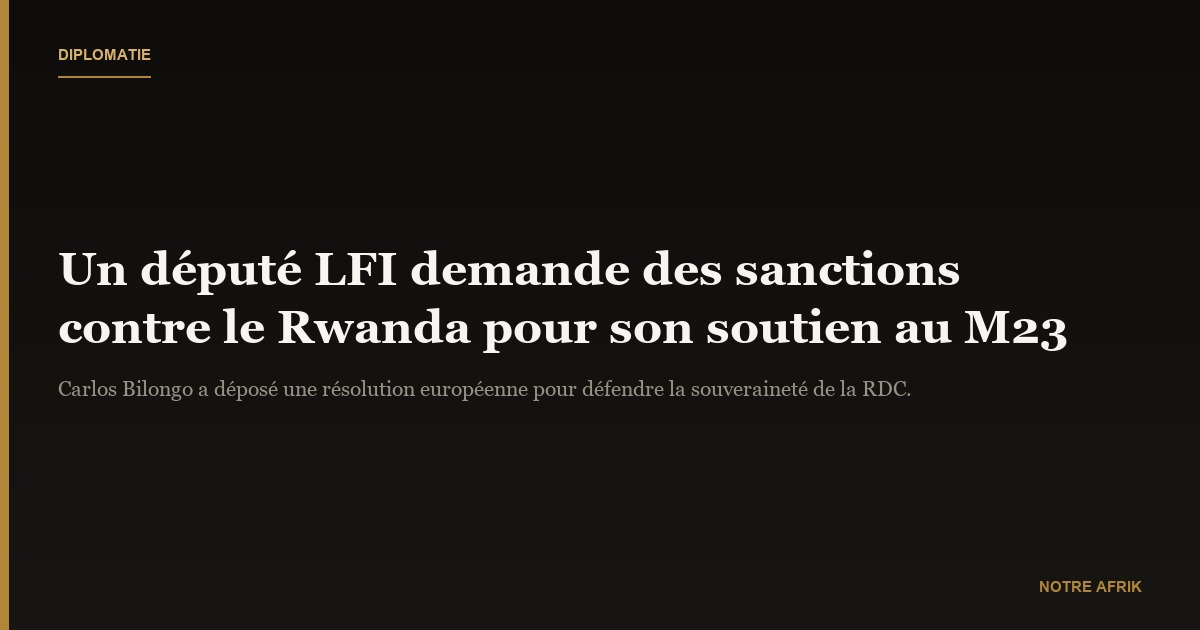 RD Congo : un député de la France Insoumise demande la condamnation du Rwanda et du M23