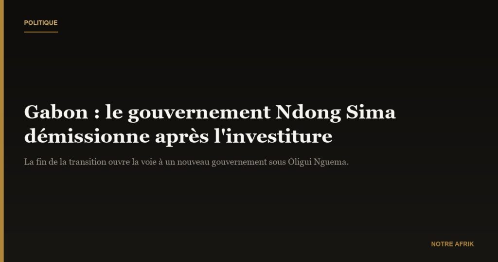 Gabon : le Premier ministre remet la démission de son gouvernement