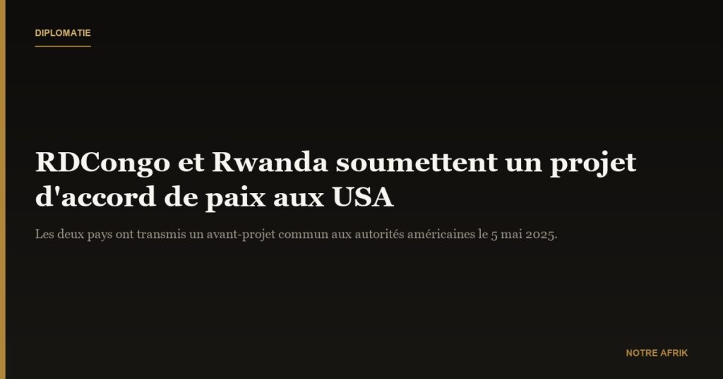 Diplomatie : la RDCongo et le Rwanda soumettent un projet d’accord de paix aux USA